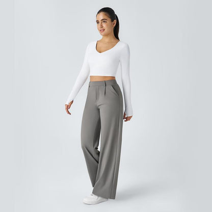 Halara Flex™ High Waisted Plicated Side Pocket Straight Leg Waffle Work Pants