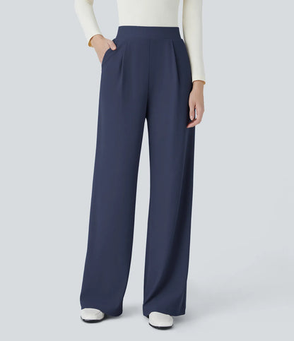 Halara Flex™ High Waisted Body Sculpt Waist-Slimming Pocket Wide Leg Micro Waffle Work Pants