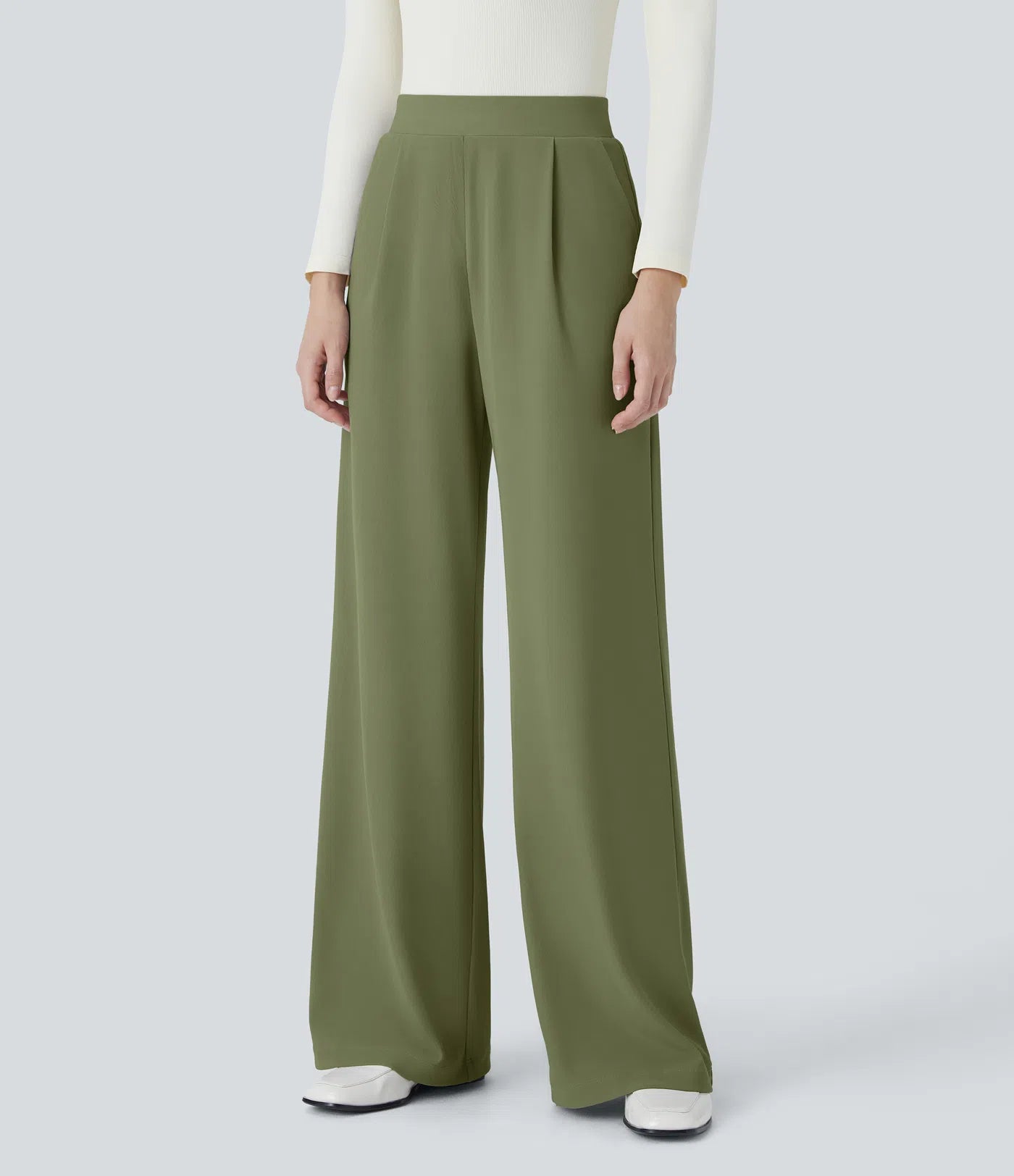 Halara Flex™ High Waisted Body Sculpt Waist-Slimming Pocket Wide Leg Micro Waffle Work Pants